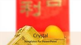  Presentation with chinese new year - PPT theme having chinese new year gift background and a gold colored foreground