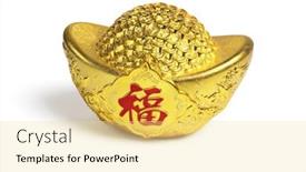  Presentation with translation - Presentation design featuring chinese-new-year-gold-ingot background and a blonde colored foreground