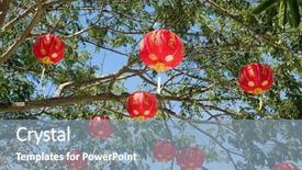  Presentation with chinese new year - Slide set consisting of chinese new year lanterns background and a light blue colored foreground