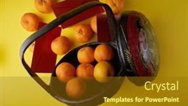  Presentation with mandarin oranges - Amazing PPT theme having chinese-new-year-mandarin-oranges backdrop and a tawny brown colored foreground