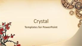  Presentation with chinese new year - Audience pleasing presentation theme consisting of chinese new year money - traditional plum pattern and ancient backdrop and a cream colored foreground