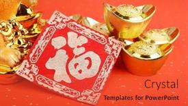  Presentation with translation - Colorful theme enhanced with chinese-new-year-ornament-gold backdrop and a red colored foreground