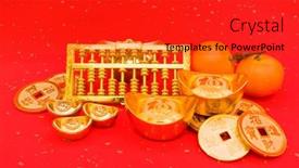  Presentation with chinese new year - Presentation having chinese-new-year-ornament-gold background and a red colored foreground