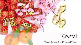  Presentation with chinese new year - Amazing theme having chinese new year ornament isolated backdrop and a white colored foreground