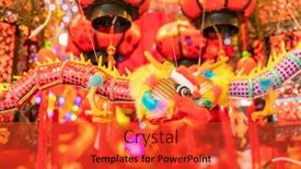  Presentation with traditional dancing - Beautiful slides featuring chinese-new-year-ornaments-traditional backdrop and a red colored foreground