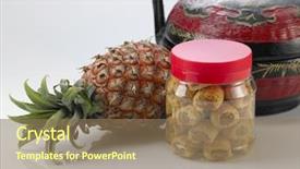  Presentation with chinese new year - Colorful slide deck enhanced with chinese new year pineapple tarts backdrop and a coral colored foreground