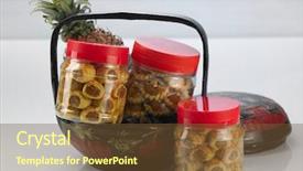  Presentation with fireworks on chinese new year - Theme having chinese new year pineapple tarts background and a tawny brown colored foreground