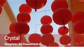  Presentation with chinese new year - Presentation design consisting of chinese new year red lantern background and a  colored foreground
