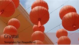  Presentation with chinese new year - Audience pleasing slide set consisting of chinese new year red lantern backdrop and a  colored foreground