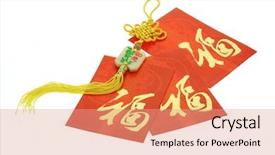  Presentation with chinese new year - Slides having chinese new year red packets background and a coral colored foreground