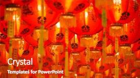  Presentation with chinese new year lunar - Colorful slide set enhanced with chinese new year red backdrop and a crimson colored foreground