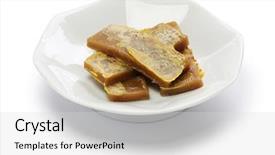  Presentation with rice cake - Slides consisting of nian gao chinese new year rice cake cooked background and a light gray colored foreground