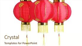  Presentation with chinese new years - Theme with chinese new years lanterns isolated background and a cream colored foreground