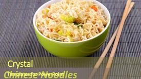  Presentation with noodles - Beautiful theme featuring chinese noodles in bowl backdrop and a tawny brown colored foreground