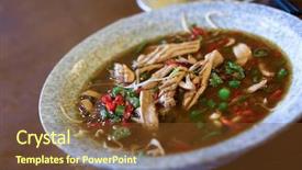  Presentation with noodles - Audience pleasing slide set consisting of chinese noodles in bowl backdrop and a tawny brown colored foreground
