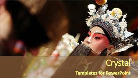  Presentation with opera - Presentation theme having chinese opera dummy background and a tawny brown colored foreground