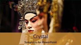  Presentation with cantonese opera dummy text - PPT layouts with chinese opera dummy background and a gold colored foreground