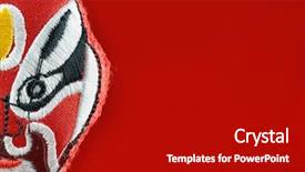  Presentation with opera - Audience pleasing presentation theme consisting of chinese opera mask ornaments chinese backdrop and a crimson colored foreground