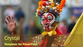  Presentation with opera - Presentation theme featuring chinese-opera-monkey-king background and a  colored foreground