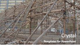  Presentation with scaffold - Slide set enhanced with chinese opera performance bamboo scaffold background and a gray colored foreground