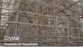  Presentation with scaffold - PPT theme having chinese opera performance bamboo scaffold background and a gray colored foreground