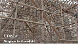  Presentation with scaffold - PPT theme enhanced with chinese-opera-performance-bamboo-scaffold background and a  colored foreground