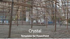  Presentation with scaffold - Colorful PPT layouts enhanced with chinese opera performance bamboo scaffold backdrop and a gray colored foreground