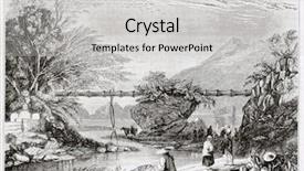  Presentation with chinese paintings - Beautiful PPT theme featuring chinese paintings - bamboo aqueduct old illustration hong-kong backdrop and a light gray colored foreground