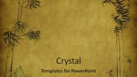 Presentation with chinese paintings - Cool new PPT theme with chinese paintings - bamboo on old grunge antique backdrop and a gold colored foreground