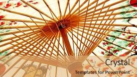  Presentation with asian paint - Presentation design enhanced with chinese paintings - detail of paint asian paper background and a yellow colored foreground