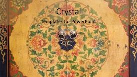  Presentation with chinese paintings - Colorful PPT layouts enhanced with chinese paintings - floral painting on furniture backdrop and a yellow colored foreground