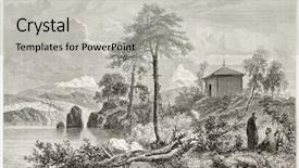  Presentation with chinese paintings - PPT layouts with chinese paintings - tungusic temple old illustration created background and a  colored foreground