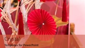  Presentation with chinese wedding - Beautiful theme featuring chinese-paper-fans-in-pastel backdrop and a red colored foreground