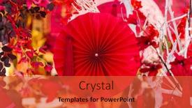  Presentation with chinese wedding - Audience pleasing PPT theme consisting of chinese-paper-fans-in-pastel backdrop and a red colored foreground
