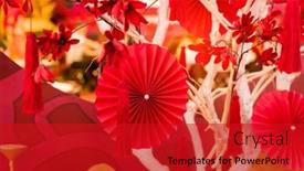  Presentation with chinese wedding - Presentation theme consisting of chinese-paper-fans-in-pastel background and a crimson colored foreground