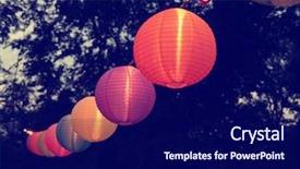  Presentation with vintage paper - Colorful presentation theme enhanced with chinese paper lanterns backdrop and a navy blue colored foreground