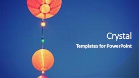  Presentation with lanterns - Slide deck having chinese paper lanterns background and a ocean colored foreground