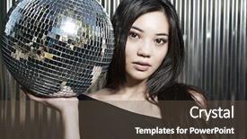  Presentation with disco ball - Audience pleasing PPT theme consisting of chinese party - beautiful young asian woman wearing backdrop and a  colored foreground