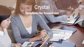  Presentation with working together - PPT layouts with chinese people - businesspeople working together background and a coral colored foreground