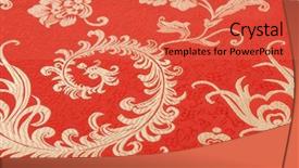  Presentation with fabric - Colorful theme enhanced with chinese phoenix - oriental fabric brocade backdrop and a red colored foreground