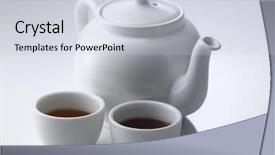  Presentation with teapot - Colorful slide deck enhanced with chinese porcelain teapot on white backdrop and a  colored foreground