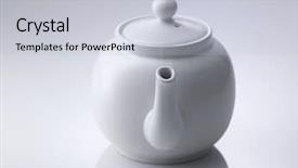  Presentation with teapot - Slide deck featuring chinese porcelain teapot on white background and a  colored foreground