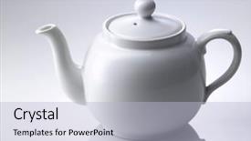  Presentation with teapot - Amazing slide deck having chinese porcelain teapot on white backdrop and a  colored foreground