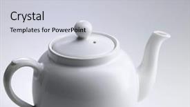  Presentation with teapot - PPT theme consisting of chinese porcelain teapot on white background and a  colored foreground