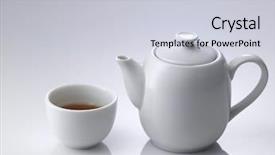  Presentation with teapot - Beautiful PPT layouts featuring chinese porcelain teapot on white backdrop and a  colored foreground