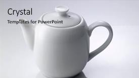  Presentation with teapot - PPT theme having chinese porcelain teapot on white background and a  colored foreground