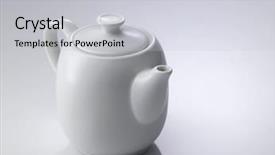  Presentation with teapot - Theme featuring chinese porcelain teapot on white background and a  colored foreground