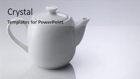  Presentation with teapot - Slides enhanced with chinese porcelain teapot on white background and a  colored foreground