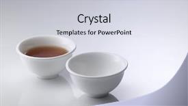  Presentation with teapot - Cool new slides with chinese porcelain teapot on white backdrop and a  colored foreground