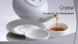  Presentation with teapot - Theme enhanced with chinese porcelain teapot on white background and a  colored foreground